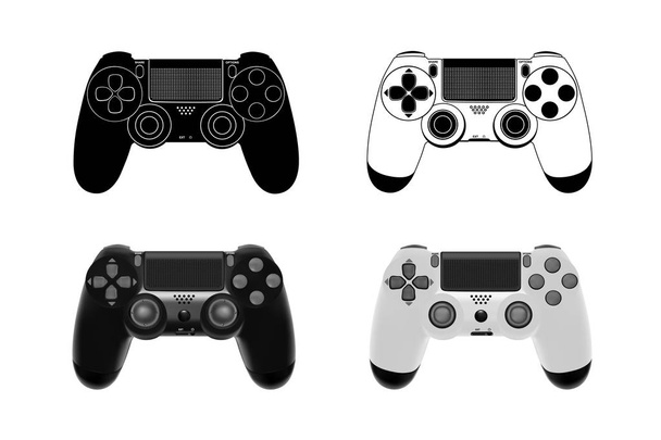 Game controller in vector.Joystick vector illustration.Gamepad for game console.The joystick for the console. - Vector, Image