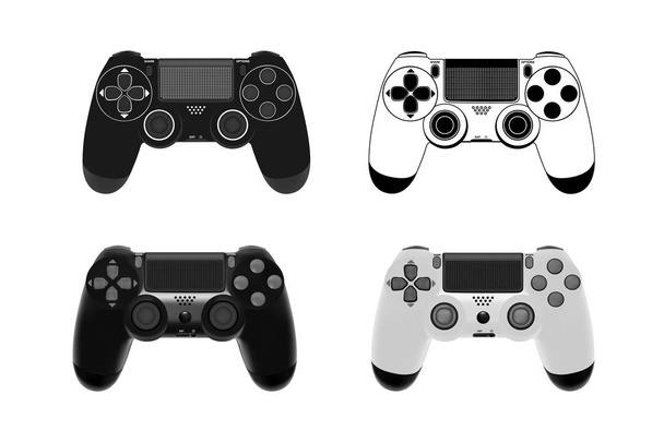 Game controller in vector.Joystick vector illustration.Gamepad for game console.The joystick for the console. - Vektori, kuva