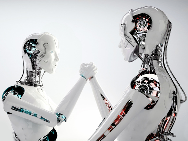 Robot android erkekler rekabet - Fotoğraf, Görsel