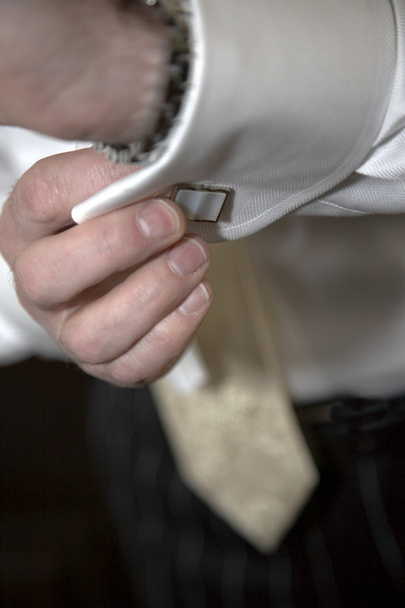Bridegroom and cufflinks - Photo, Image