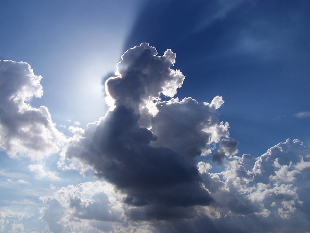 Sunbeams & clouds - Fotoğraf, Görsel