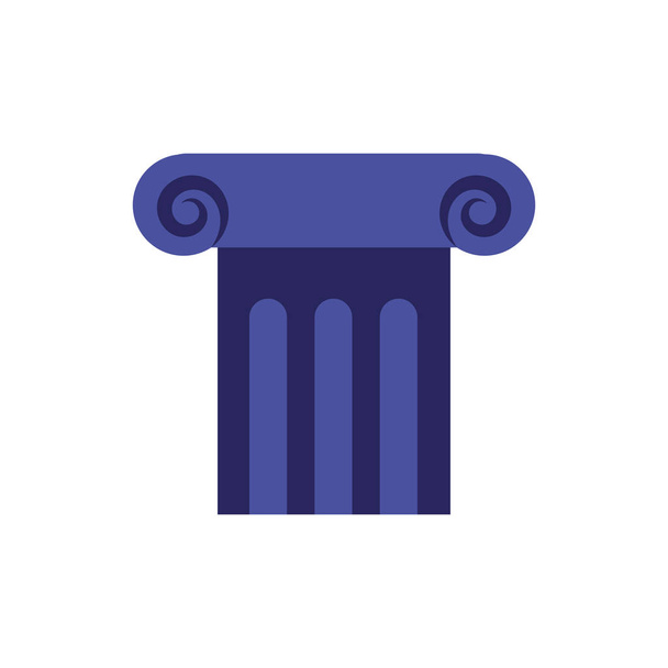 Geïsoleerde Griekse kolom plat ontwerp - Vector, afbeelding