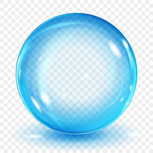Transparante licht blauwe bol - Vector, afbeelding