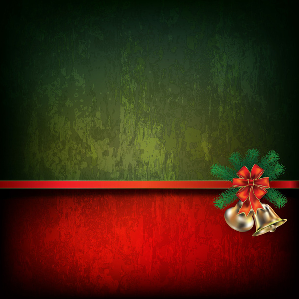Abstract grunge background with Christmas bells - Vector, Image