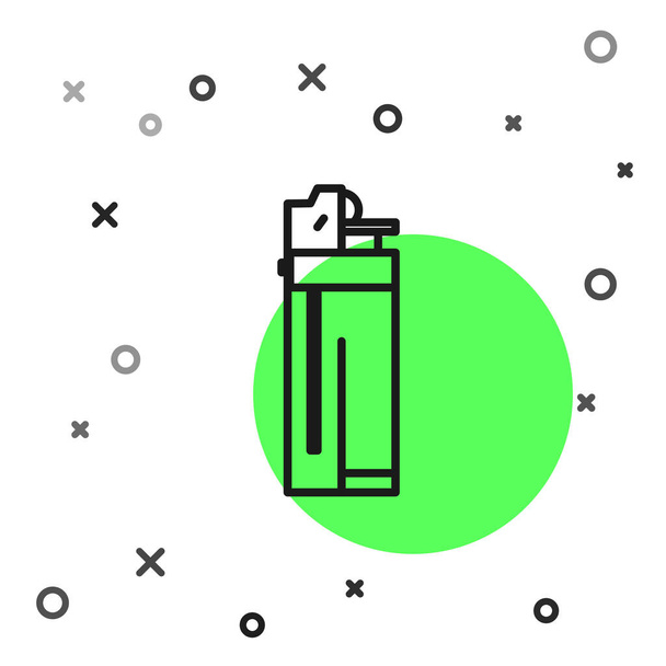 Línea negra Icono de encendedor aislado sobre fondo blanco. Ilustración vectorial
 - Vector, Imagen