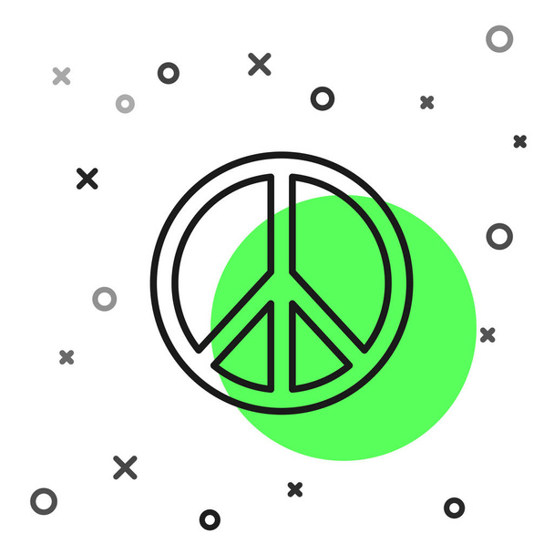 Černá čára mír ikona izolované na bílém pozadí. Hippie symbol míru. Vektorová ilustrace - Vektor, obrázek