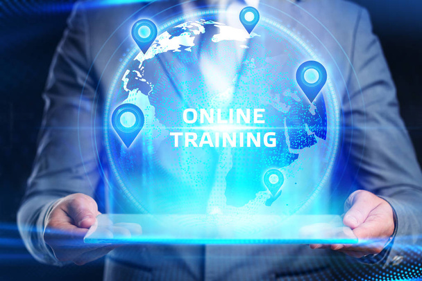 Επιχείρηση, Τεχνολογία, Διαδίκτυο και δικτυακή έννοια. Προγύμναση mentoring education business training development Ηλεκτρονική μάθηση. - Φωτογραφία, εικόνα