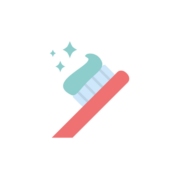 Isolated toothpaste and brush icon flat design - Vector, Image