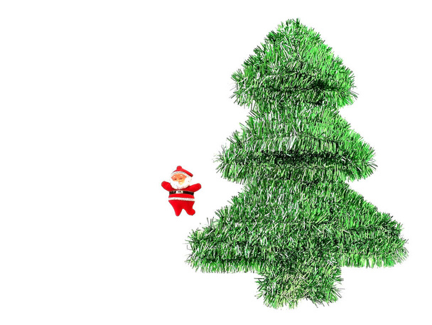Papai Noel e árvore de Natal - Foto, Imagem