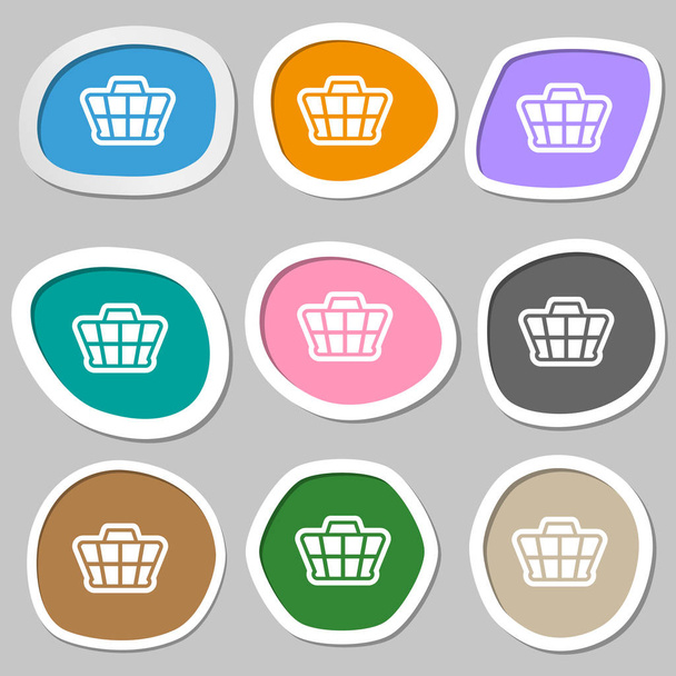 Shopping Cart icon symbols. Multicolored paper stickers. illustration - Fotografie, Obrázek
