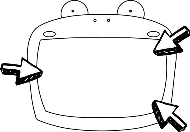 Cute żaba białej tablicy zarys  - Wektor, obraz