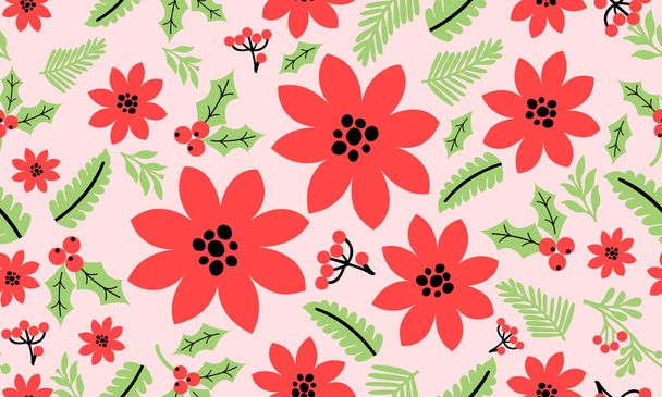 Decorative of floral pattern background, abstract red flower. - Vektor, obrázek