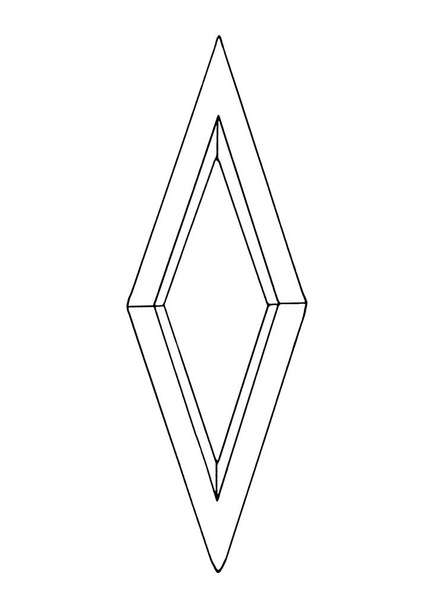 Diamond, crystal, logo of the elements of nature. Elements of ethno, fantasy, antiquity, amulets, secret symbols. Doodle, hand drawn, outline - Photo, Image