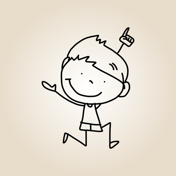 hand tekenen cartoon gelukkig kinderen - Vector, afbeelding