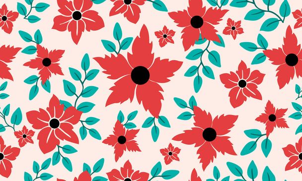 Christmas flower red, design for seamless floral pattern. - Вектор,изображение
