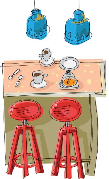 Frühstück - Karikatur - Vektor, Bild