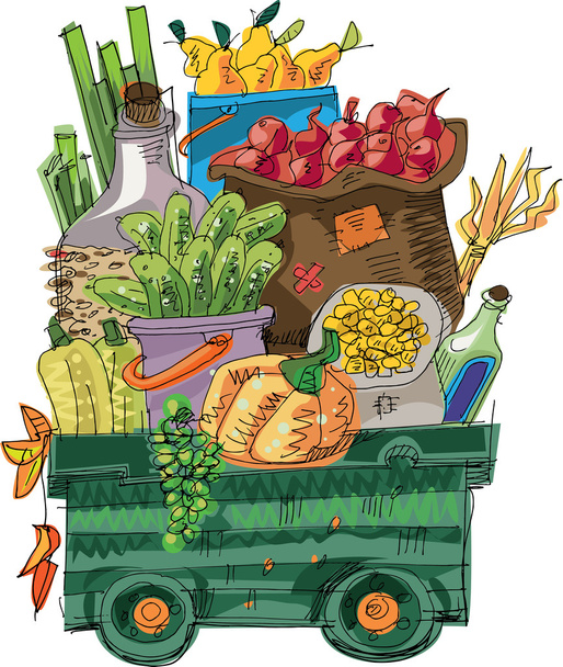 Овощи - мультфильм
 - Вектор,изображение