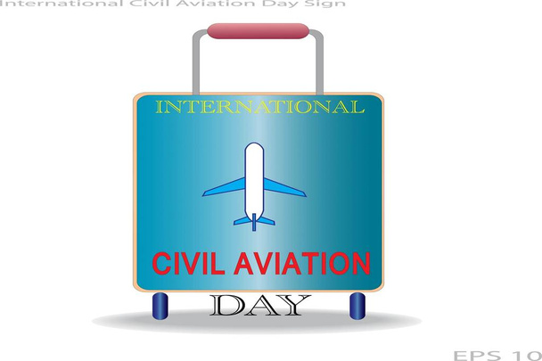 A Nemzetközi Polgári Repülési Nap jele kiadványok, hirdetések, plakátok, bannerek, brosúrák, matricák és címkék számára - Vektor, kép