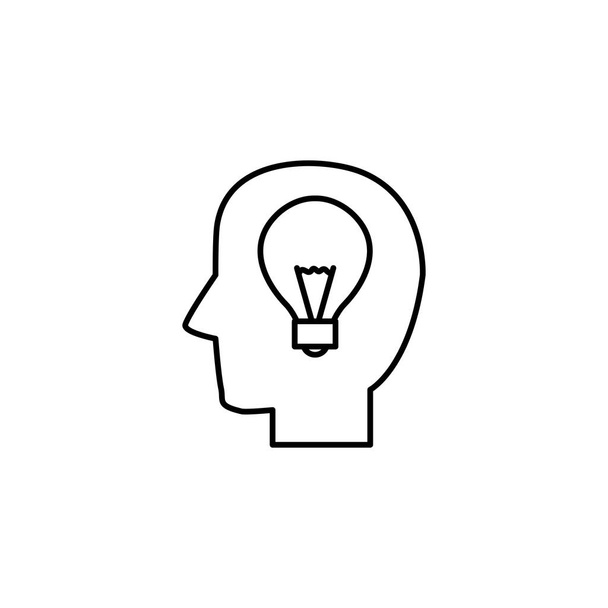 testa cervello lampadina idea icona linea stile - Vettoriali, immagini