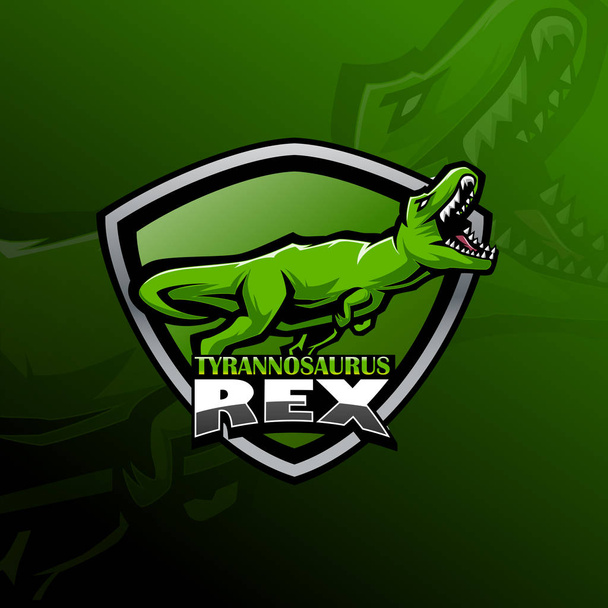 Tyrannosaurus rex esport mascot logo design - Vector, Imagen