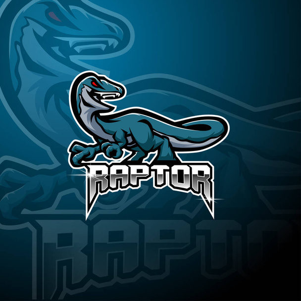 Raptor esport maskot logosu tasarımı - Vektör, Görsel