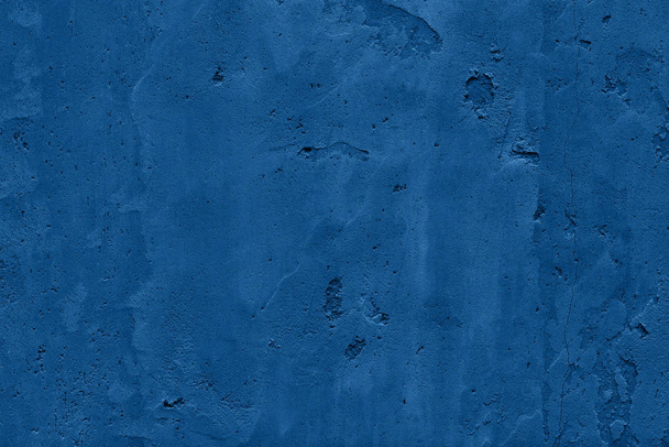 Texture of old blue color cement wall of the Year 2020 abstract stucco classic background. - Valokuva, kuva