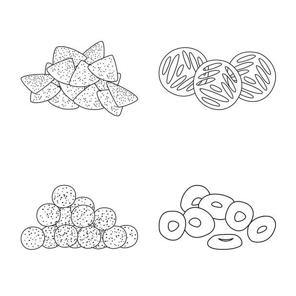 Isolated object of product and menu logo. Collection of product and flavor vector icon for stock. - Vettoriali, immagini