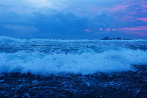 beautiful view of the ocean. dusk, classic blue - 写真・画像