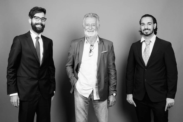 Portret van multi-etnische zakenmannen met baard samen - Foto, afbeelding