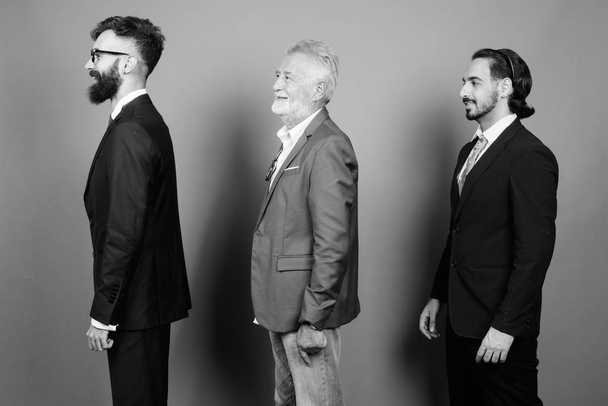 Portrait d'hommes d'affaires barbus multiethniques réunis
 - Photo, image