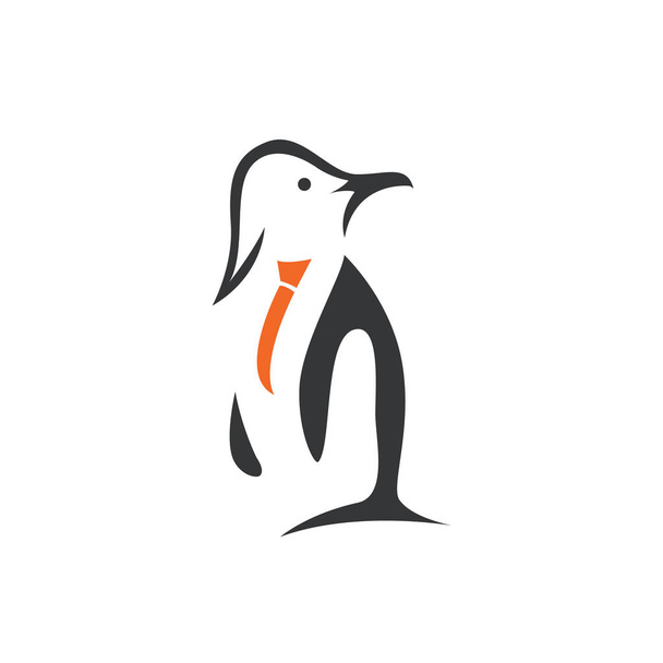 ネクタイベクトルロゴデザインペンギン. - ベクター画像