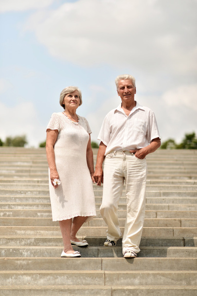 älteres Ehepaar auf Spaziergang - Foto, Bild