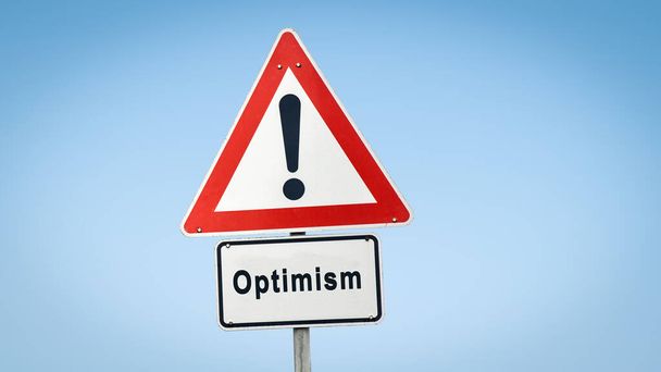 Señal de calle hacia el optimismo
 - Foto, Imagen
