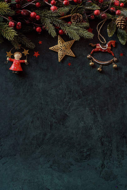 Karácsonyi dekoráció háttér hely szöveg - Fotó, kép