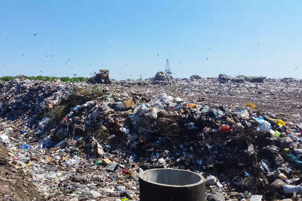Garbage dump, top view of trash. Landfill. - Photo, Image