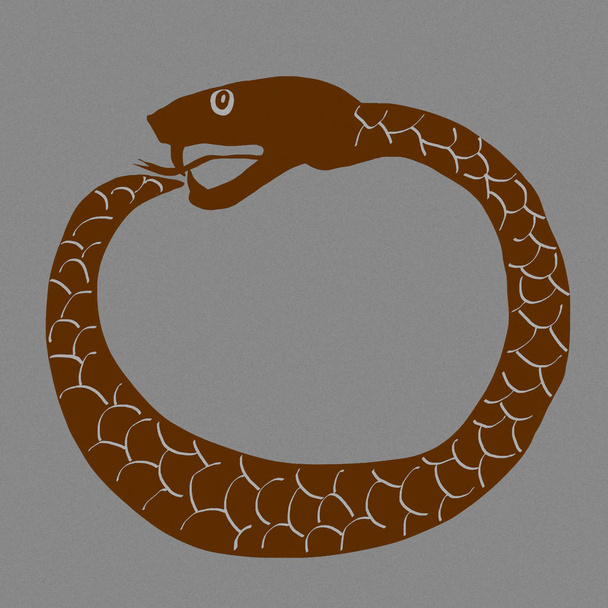 Ouroboros vintage Snake symbol obrázek ikony - Fotografie, Obrázek
