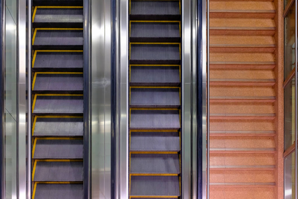 brown color stairs and metal elevator Aerial View - Photo, Image