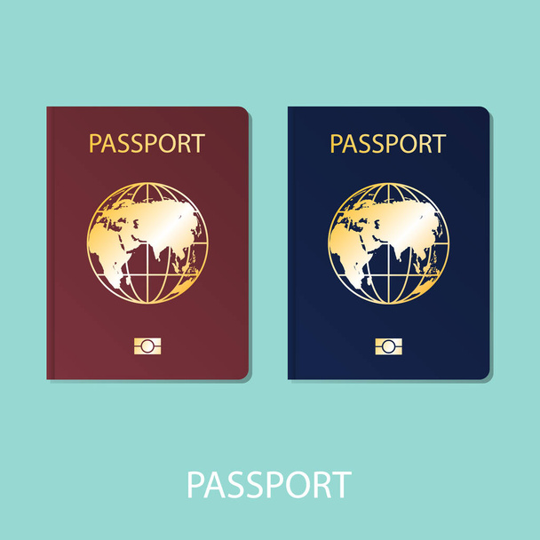 passport world flat vector - Vector, Image