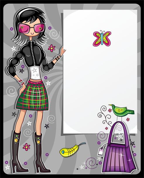 Fashion shopping girl - Vector, Image