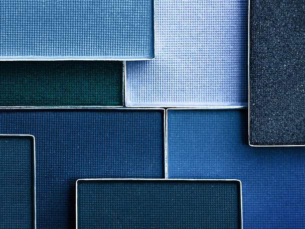 Blue Eyeshadow palette background. - Photo, Image