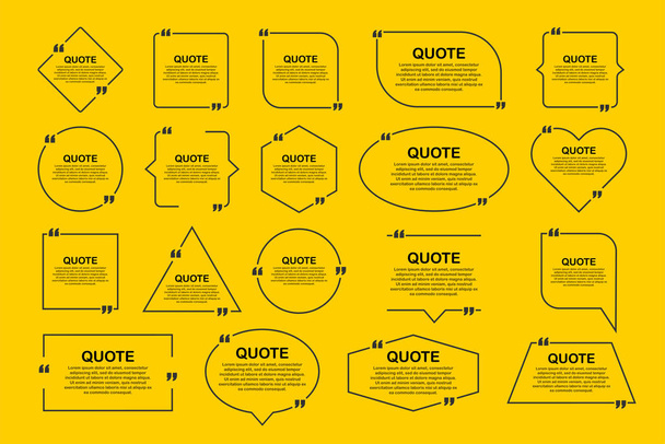 Set Quote frames. Blank template with print information design quotes. Vector stock illustration. - Vector, Image