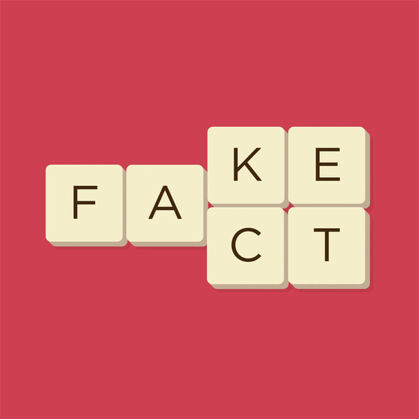 Fake news, fact news in scrabble letters. Isolate vector illustration. - Vector, Image