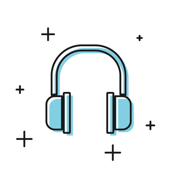 Beyaz arka planda yalıtılmış Siyah Kulaklık simgesi. Kulaklık işareti. Müzik dinleme, servis, iletişim ve operatör kavramı. Vektör İllüstrasyonu - Vektör, Görsel