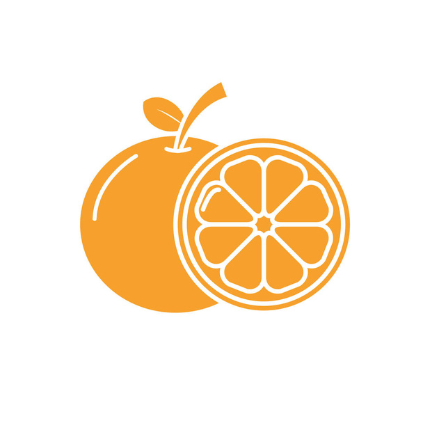 isolierte orangefarbene Fruchtvektorgestaltung - Vektor, Bild