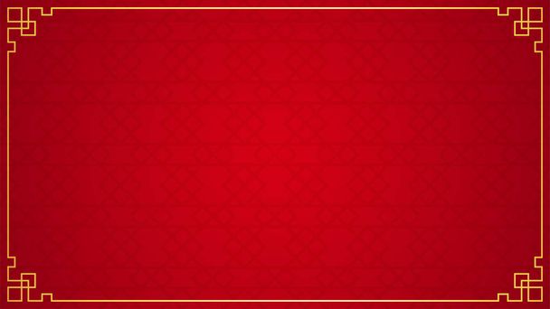 Itämainen kiinalainen rajakoriste punaisella pohjalla, vektorikuva
 - Vektori, kuva