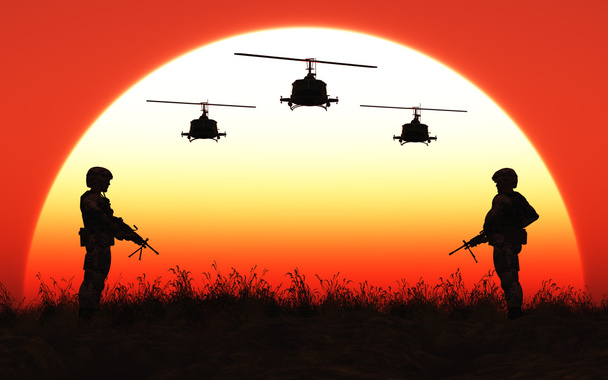 Soldato al tramonto
 - Foto, immagini