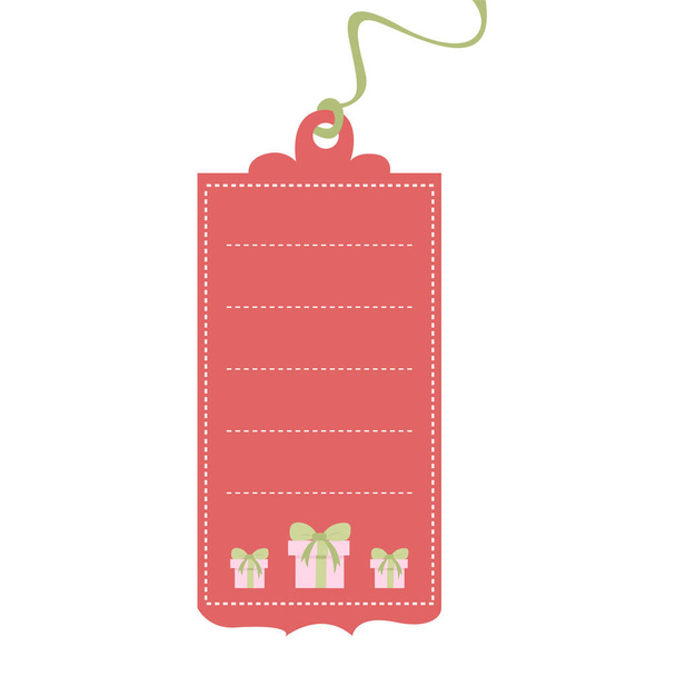 Cute Christmas Tag! Vector illustration - Vetor, Imagem