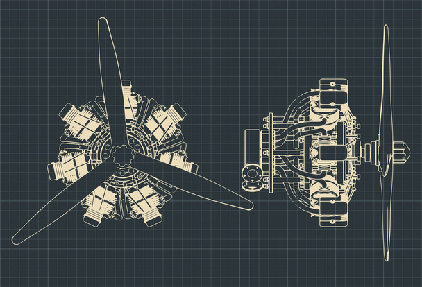 Plany silników radialnych - Wektor, obraz
