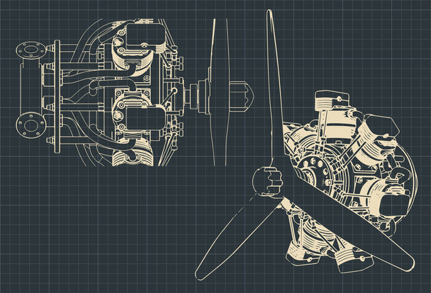 Радиальный двигатель
 - Вектор,изображение