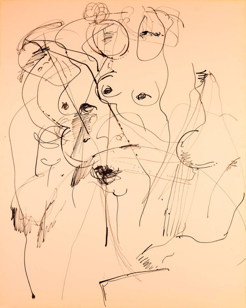 Streszczenie szkicu kobiecych ciał - Zdjęcie, obraz